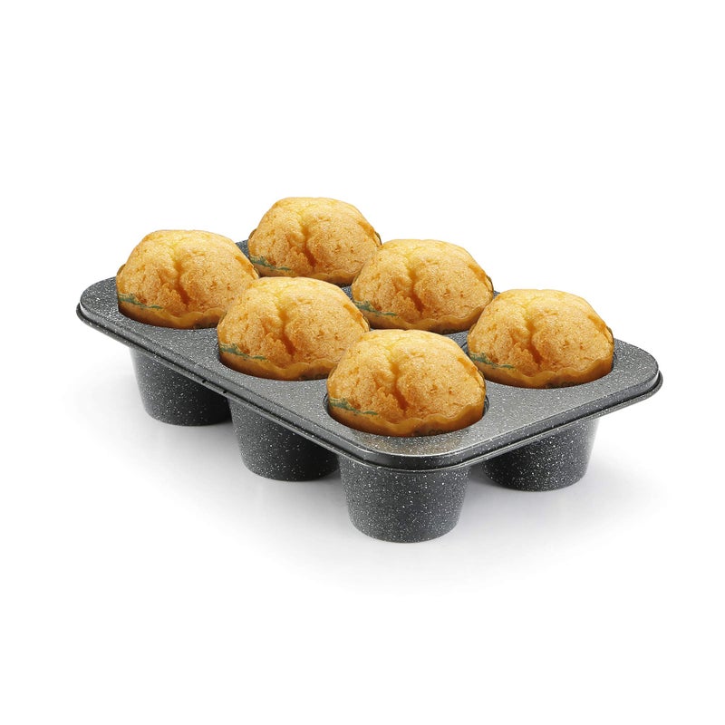 Monfish extra large muffin pan jumbo cupcake tray Carbon steel stone finish 3.5 inch cup - Image 3